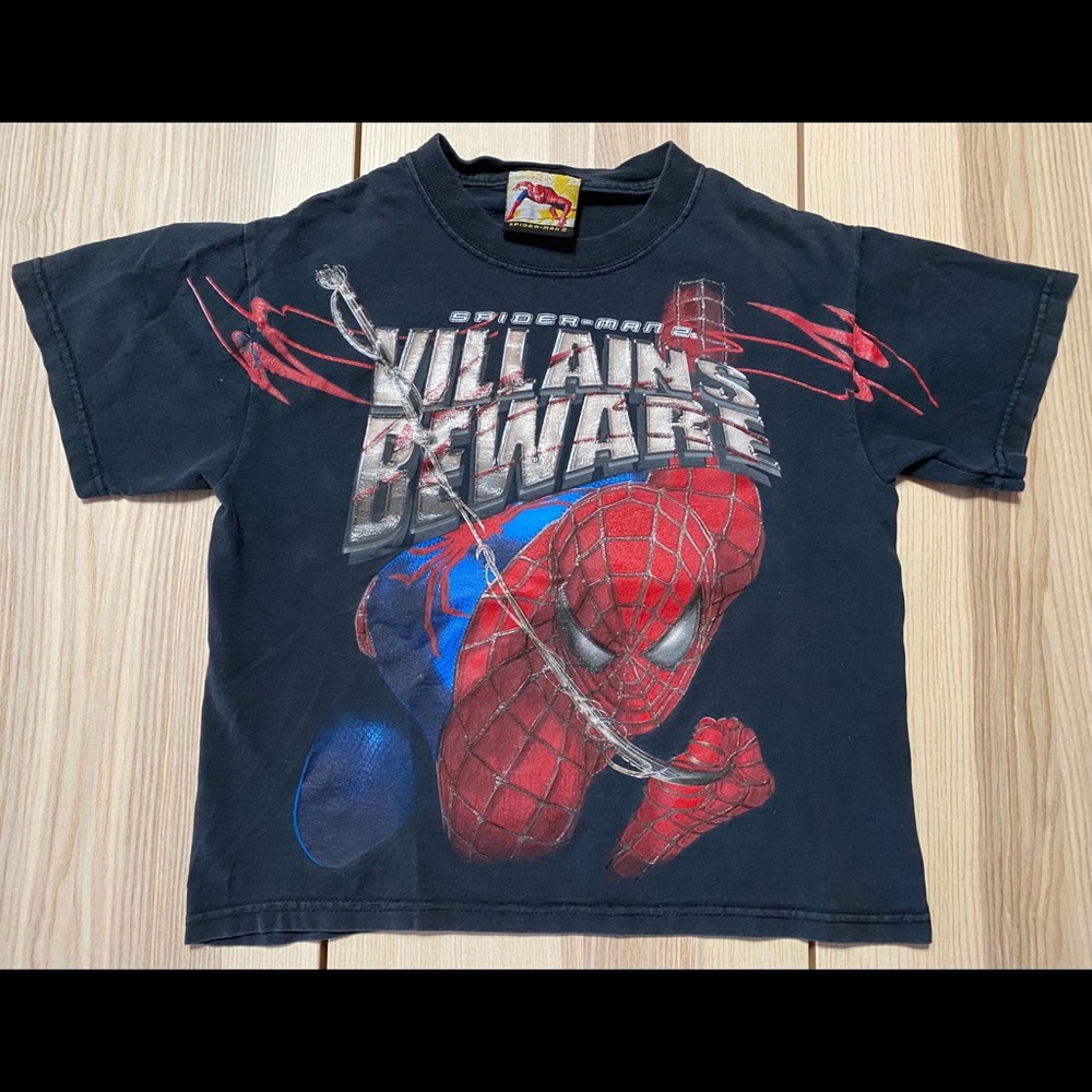 🛑SOLD🛑Vtg 2004 Spiderman 2 Villains Beware Shirt Yth M